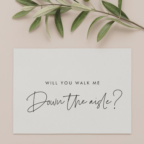 Modern Will you walk me down the aisle proposal Invitation
