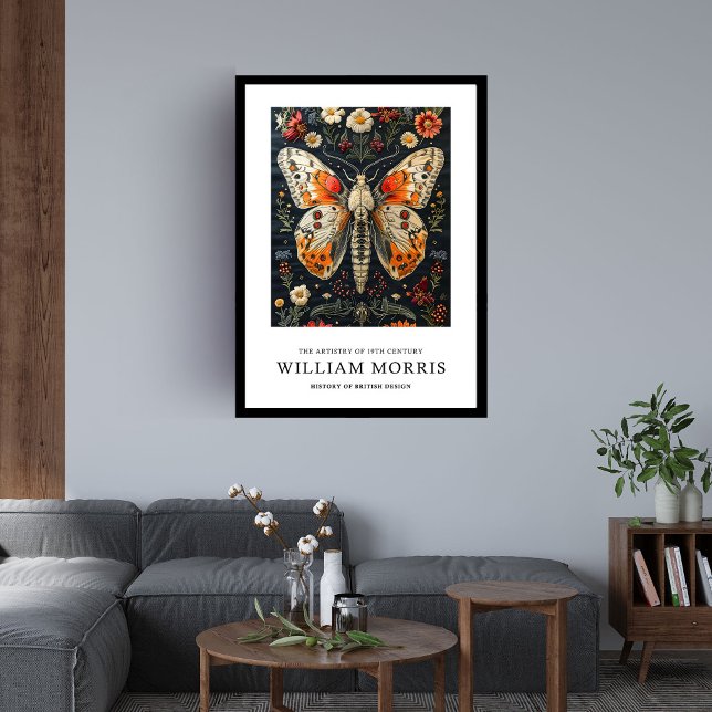 Modern William Morris nouveau Night butterfly Framed Art (Modern William Morris nouveau Night butterfly Framed Art)
