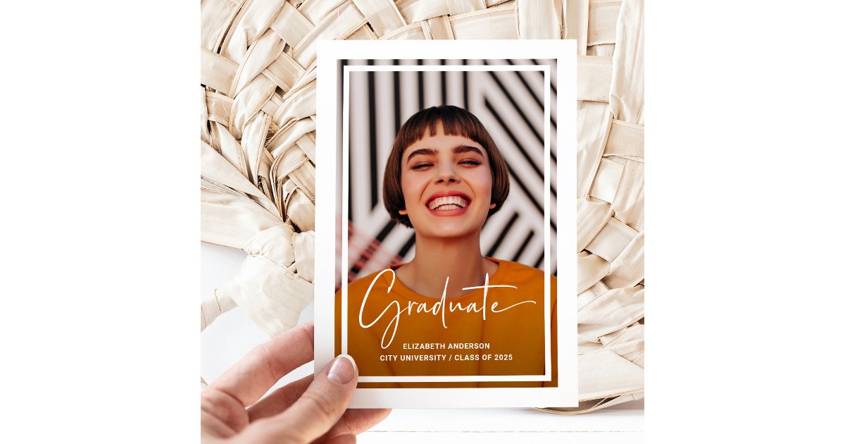Modern Window | Photo and Frame Graduation Announcement | Zazzle