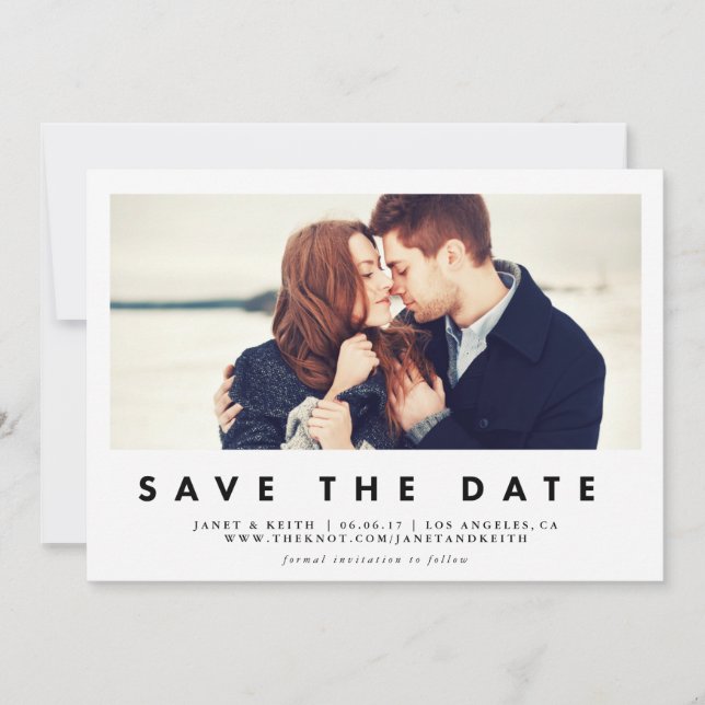 Modern Window Save the Date Photo Card (Front)