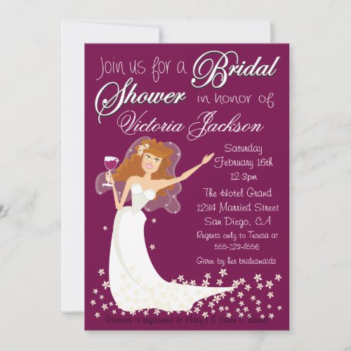 Modern Wine Bridal Shower Cocktail Party Invites