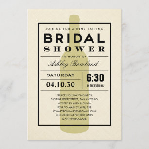 Modern Wine Bridal Shower Invitations