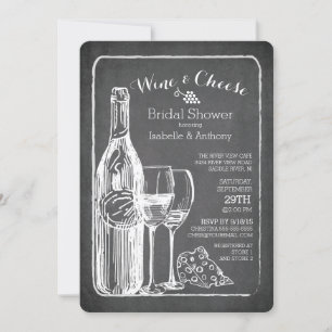 Modern Wine & Cheese Bridal Shower Invitation