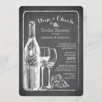 Modern Wine & Cheese Bridal Shower Invitation by invitationstop at Zazzle