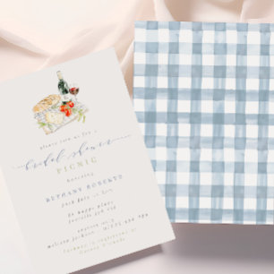 Modern Wine & Cheese Bridal Shower Picnic Invitation