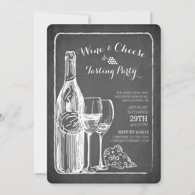 Modern Wine & Cheese Tasting Party Invitation (Front)