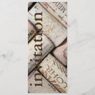 modern wine corks - winetasting bridal shower invitation