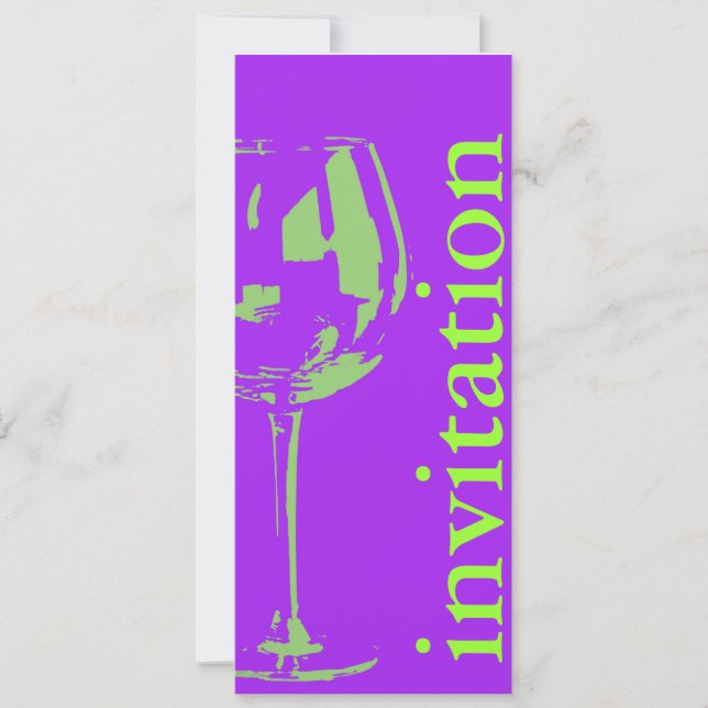 modern wine glass - winetasting bridal shower invitation (Front)
