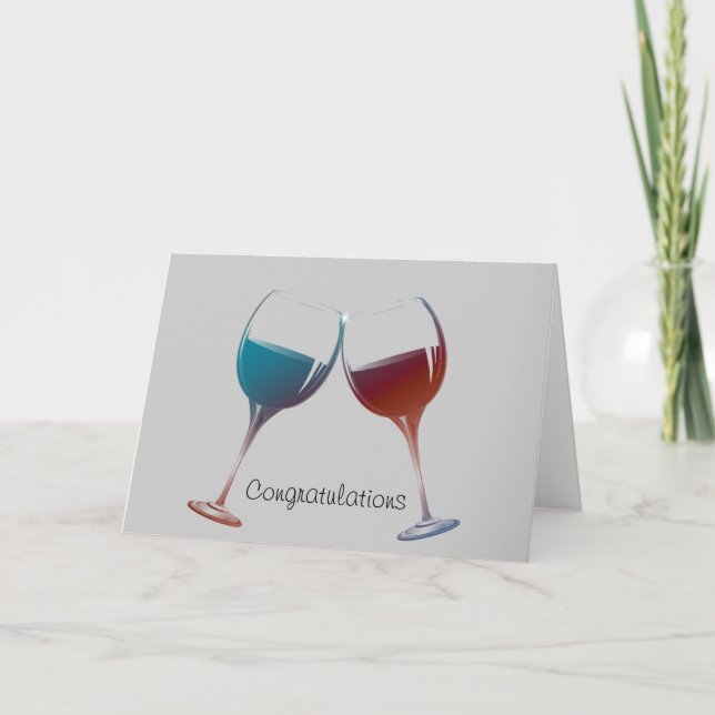 Modern Wine glasses art Card (Front)