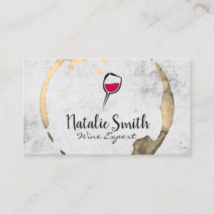 Modern Wine Logo Wine Stain Business Card
