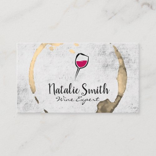 Modern Wine Logo  Wine Stain Business Card