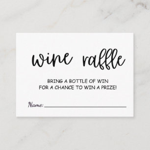 Modern Wine Raffle pArty activities card
