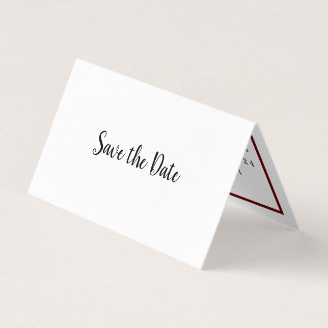 Modern Wine Red Calendar Save The Date Card (Front)