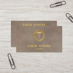 Modern Wine Stain Corkscrew Sommelier Bartender Business Card