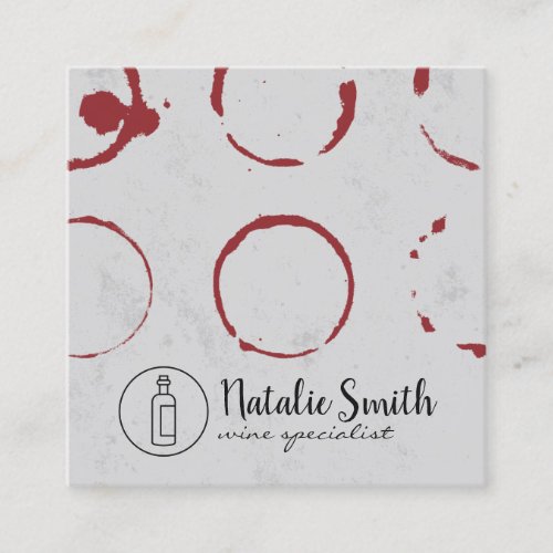 Modern Wine Stain Square Business Card