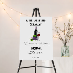 Modern Wine Tasting Weekend Bridal Shower Welcome Foam Board