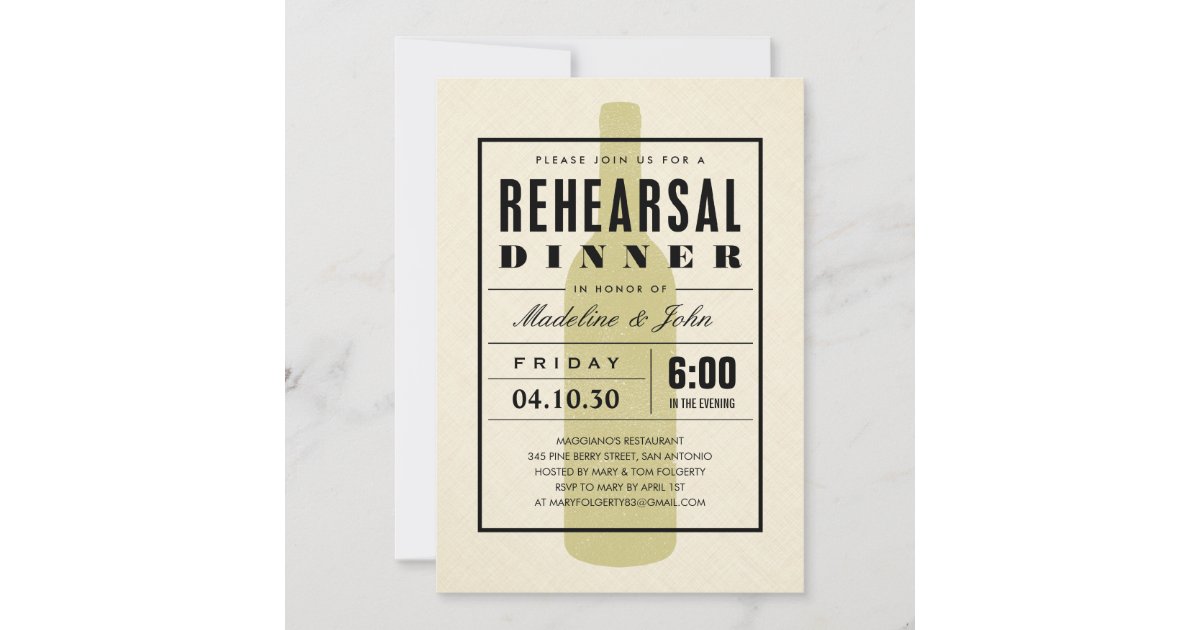 Modern Wine Wedding Rehearsal Dinner Invitations Zazzle