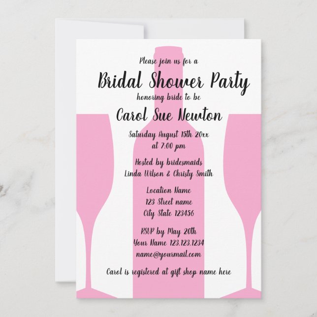 Modern winery vineyard bridal shower party invitation (Front)
