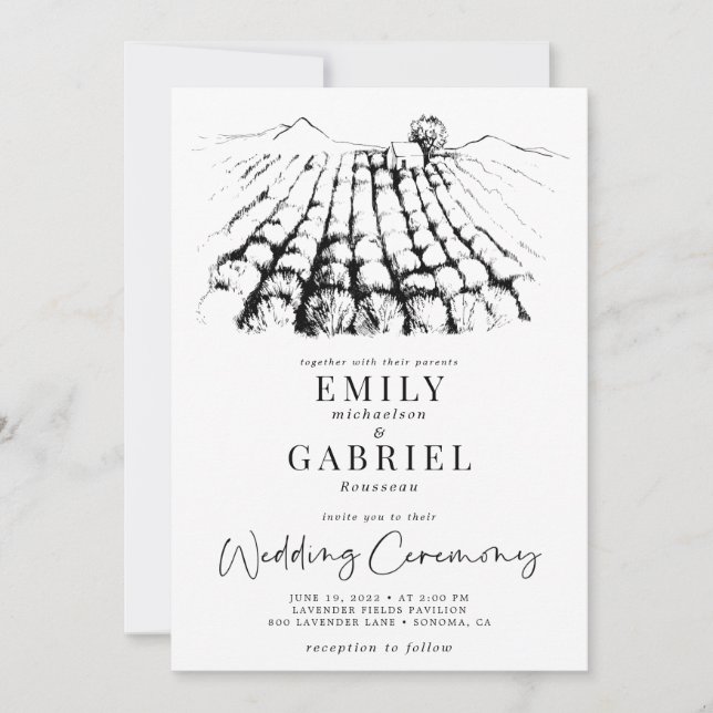 Modern Winery Wedding Invitation (Front)