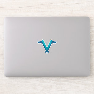 Modern Winged Letter V monogram Sticker