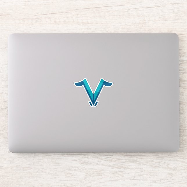 Modern Winged Letter V monogram Sticker (Computer)