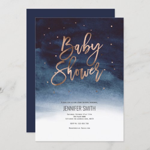 Modern Winter Baby Boy Baby Shower Invitation