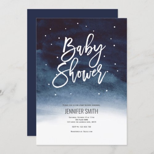 Modern Winter Baby Boy Baby Shower Invitation