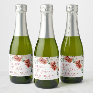 Modern Winter Cheers To The Future Bridal Shower Sparkling Wine Label