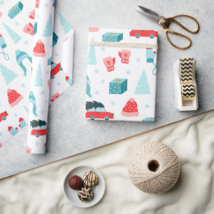 Modern Winter Christmas Holidays Wrapping Paper