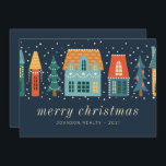 Modern Winter Christmas Town Business Holiday Card<br><div class="desc">Your business logo can be added

Available here:
http://www.zazzle.com/store/selectpartysupplies</div>