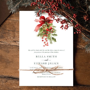 Modern Winter Christmas Wedding Invitation