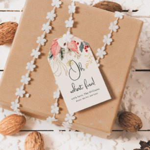 Modern Winter Floral Oh What Fun Family Gift Tags