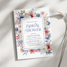 Modern Winter Floral Watercolor Bridal Shower