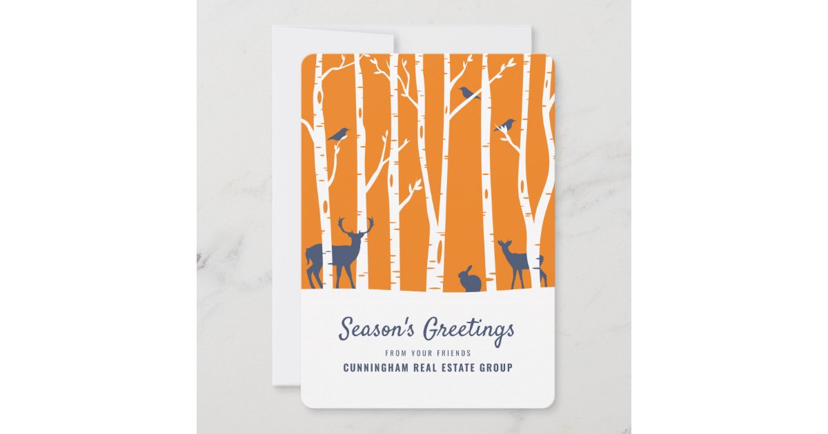 Modern Winter Forest | Season's Greetings Holiday Card | Zazzle