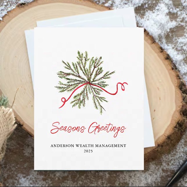 Modern Winter greenery Corporate  Holiday Card (Creator Uploaded)