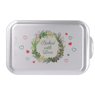 Modern Winter Heart Fun Baked with Love Christmas Cake Pan