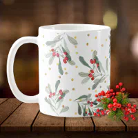 Botanical Monogram Coffee Mug with Name