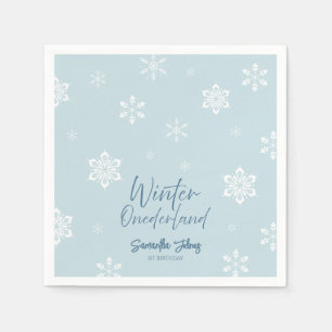 Modern Winter Our little snowflake 1st birthday Napkins