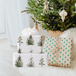 Modern Winter Pine Green Watercolor Tree Wrapping Wrapping Paper<br><div class="desc">Modern Winter Pine Green Watercolor Tree</div>