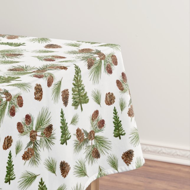 Modern Winter Pine Theme Tablecloth (In Situ)