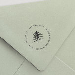 Modern Winter Pine Tree Return Address Self-inking Stamp<br><div class="desc">Add an elegant touch to all your holiday correspondence with our chic Christmas return address design,  featuring your address curved around an modern sketched evergreen tree illustration.</div>