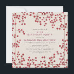 Modern Winter Red Berry 21st Birthday Party Invitation<br><div class="desc">Rustic chic bridal shower invitation features rustic red fire berries as a frame.  Modern and minimal typography adds to the contemporary aesthetic.</div>