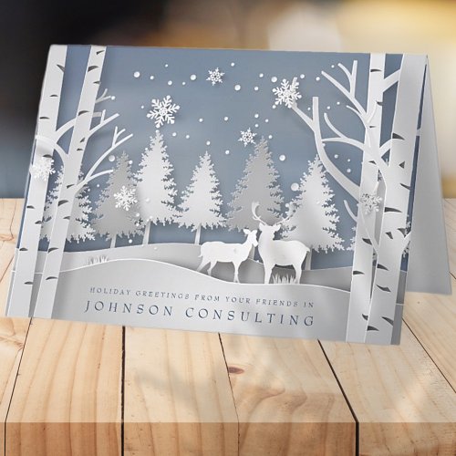 Modern Winter Scene  Holiday Greetings