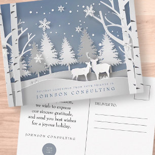 Modern Winter Scene   Holiday Greetings Postcard
