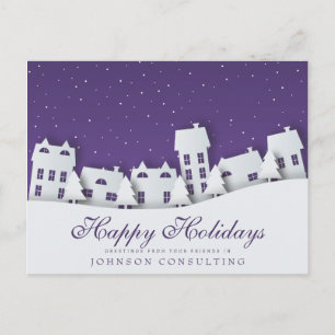 Modern Winter Scene Holiday Greetings Postcard