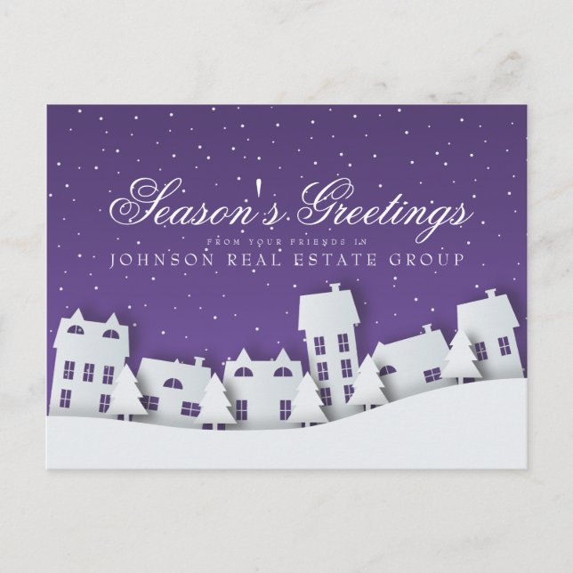 Modern Winter Scene | Holiday Season's Greetings Postcard (Front)