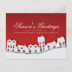 Modern Winter Scene   Holiday Season's Greetings Postcard