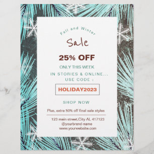 Modern Winter Snow holiday sale promotion flyer