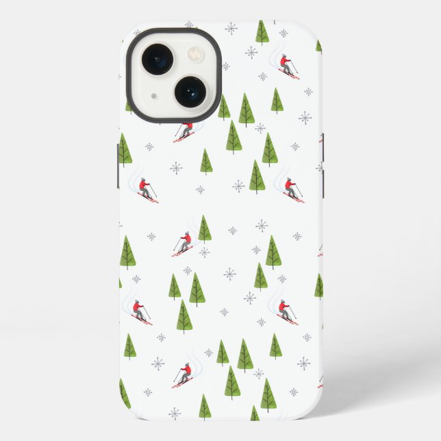 Modern Winter Snow Ski  Iphone Case (Back)