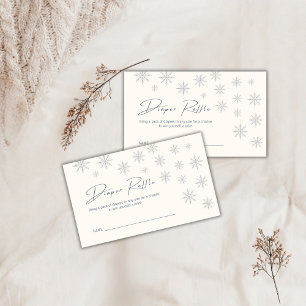 Modern Winter Snowflake Diaper Raffle Baby Shower Enclosure Card